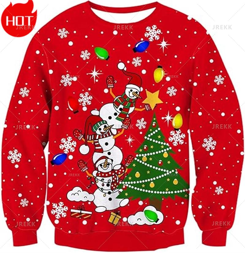 3D Printed Xmas Sweatshirts Mens Ugly Christmas Sweater Funny Fashion New In Sweaters Ugly Sweaters Christmas Jumper Men Clothes