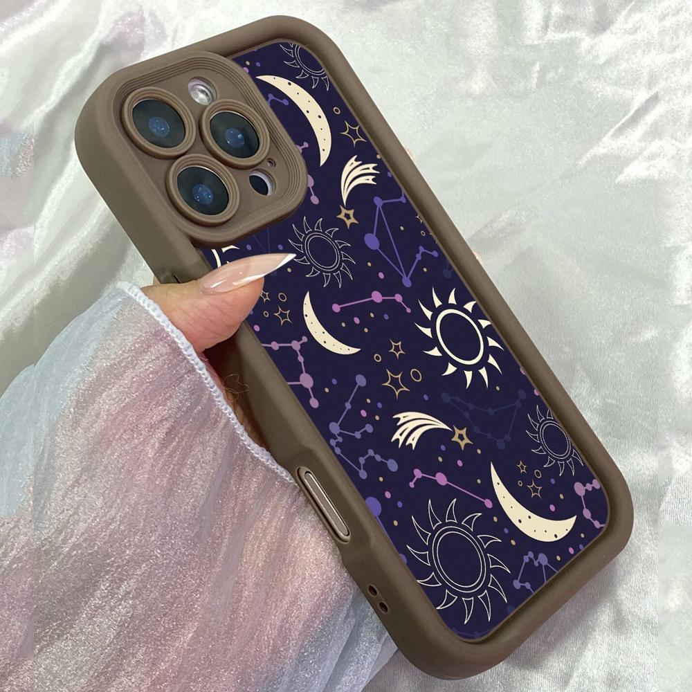 JT515 Stars sun and moon for iPhone 17 16 15 14 13 12 11 Pro Max Samsung S26 S25 Ultra A17 A07 A56 A16 A15 A14 A13 Xiaomi 15T Redmi 15c 14C Soft Case