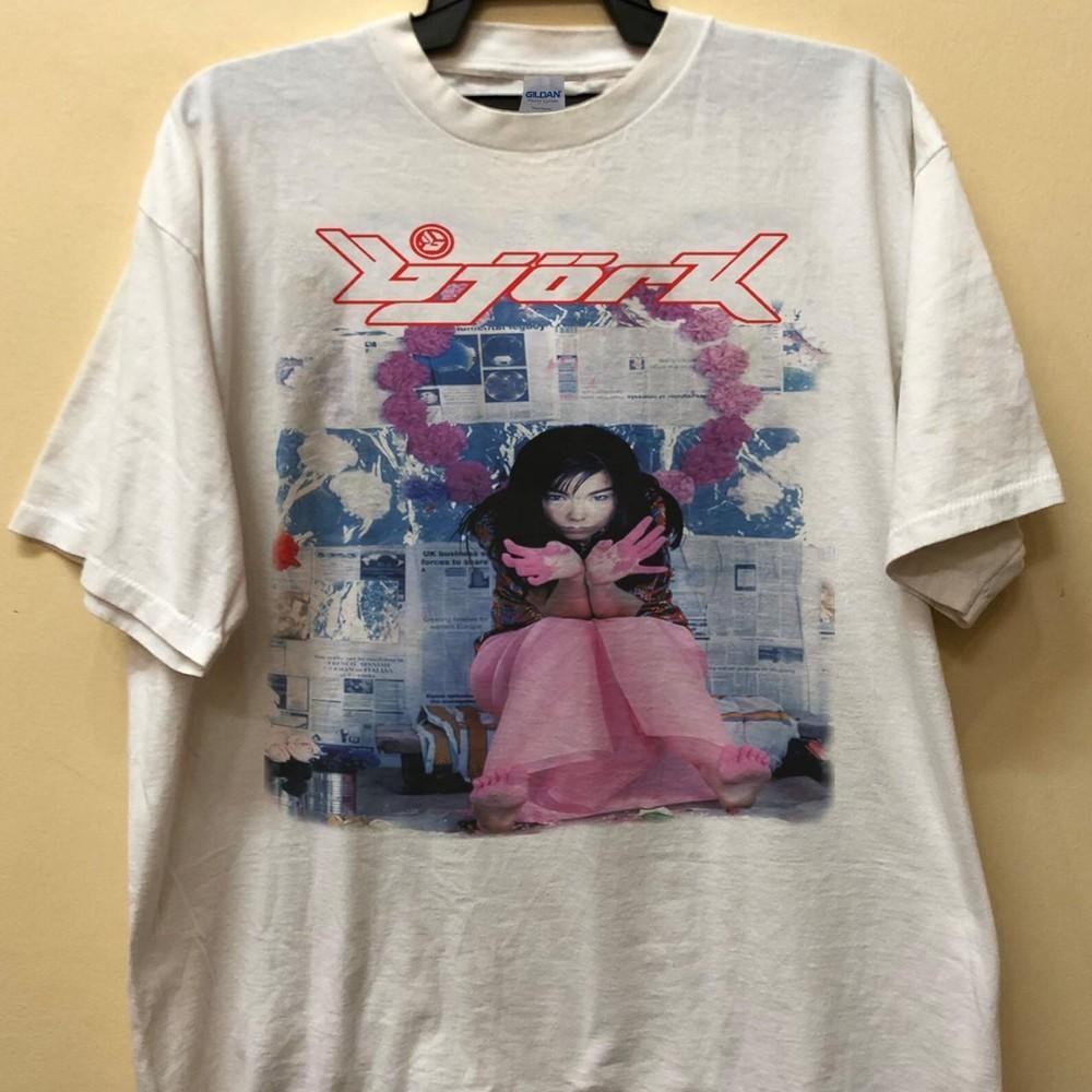 Rare Bjork Album Cover White Short Sleeve Unisex Tshirt Reprint S-5XL KH11426 Unisex T-Shirt S