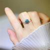 Elegant Women's Green Moissanite Ring: Multiple Styles, Simple, Full Diamond Design.