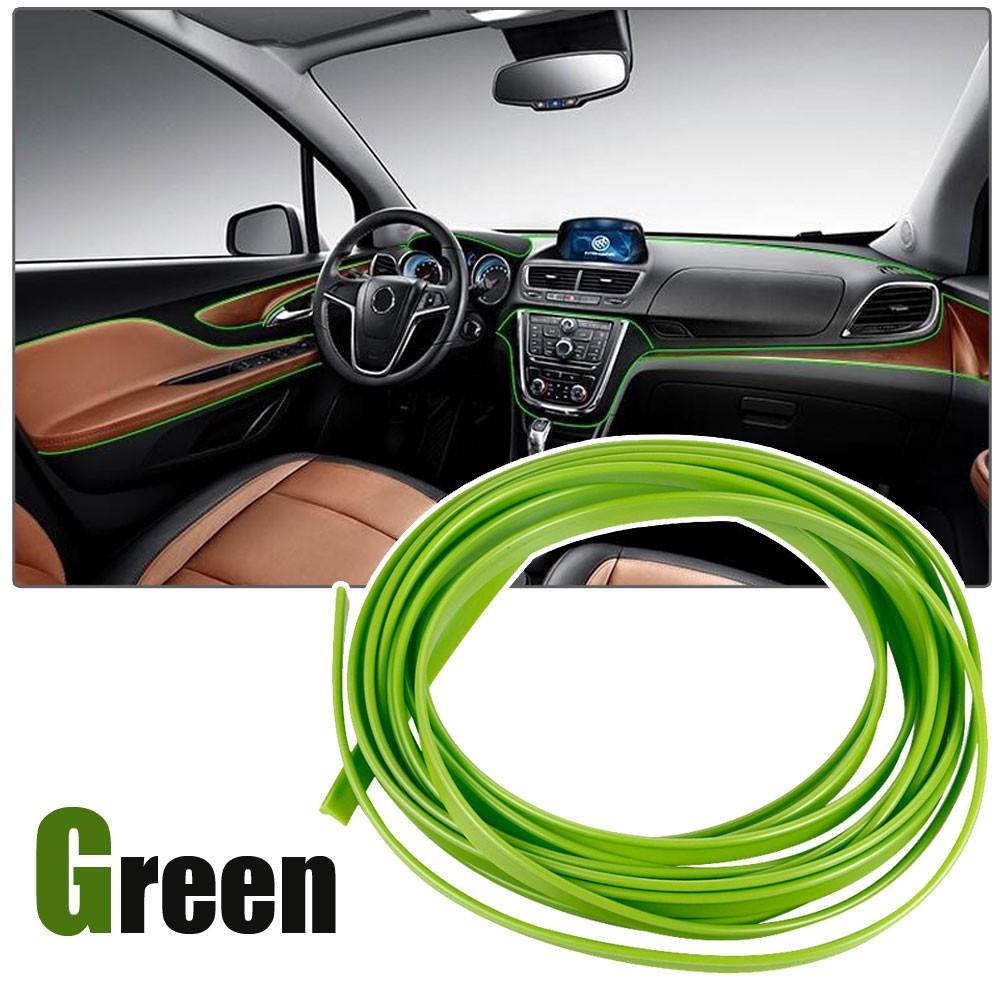 5m 3D Green Car Door Panel Edge Gap Line ert Molding Trim Strip Universal