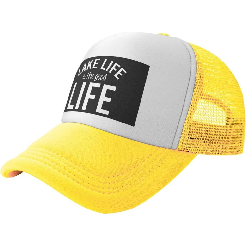 Lake Life Is The Good Life Trucker Hat Breathable Mesh Snapback Cap Unisex Outdoor Travel