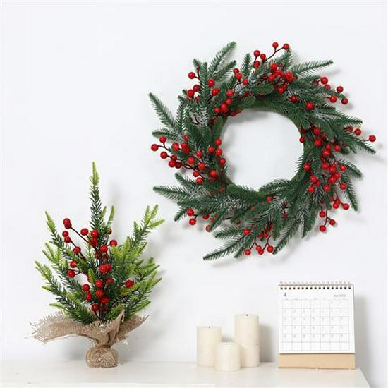 50CM Christmas Wreath & 2.7M Garland Set - Festive Door & Wall Decor