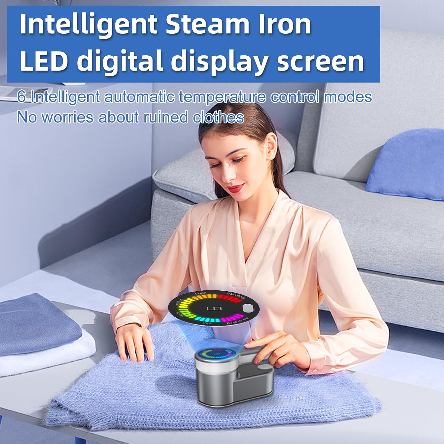 Nuova Macchina da Stiro a Vapore Intelligente Portatile da Viaggio per Vestiti Schermo Display LCD Mini Ferro da Stiro a Vapore Portatile oro