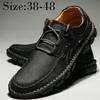38-48 Men's Formal Shoes Comfortable Rubber Soft Sole Leather Men's Loafers