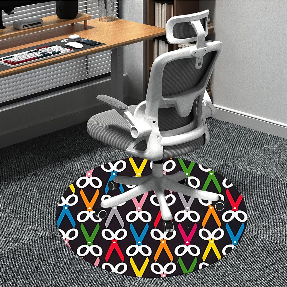 

1pc Scissors Pattern Chair Carpet for Office, Non-slip, Soft and Durable Office Rug for Decoration, Perfect for Office yy260325098 80cm by 80cm