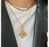 Trendy European & American Bamboo Joint Gold Necklace with 26 English Letters