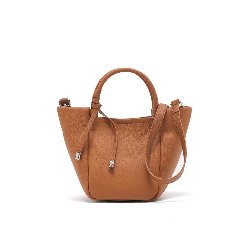 

Сумка через плечо из коровьей кожи первого слоя, женская сумка, сумка-корзина в иностранном стиле, сумка-ведро через плечо