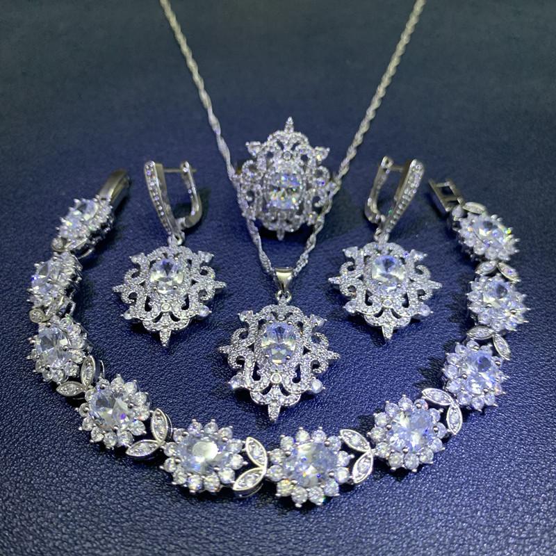 European and N Wind Source Blue Jewelry Inlay Gem Pendant Earrings Necklace and Rings Lady Suit