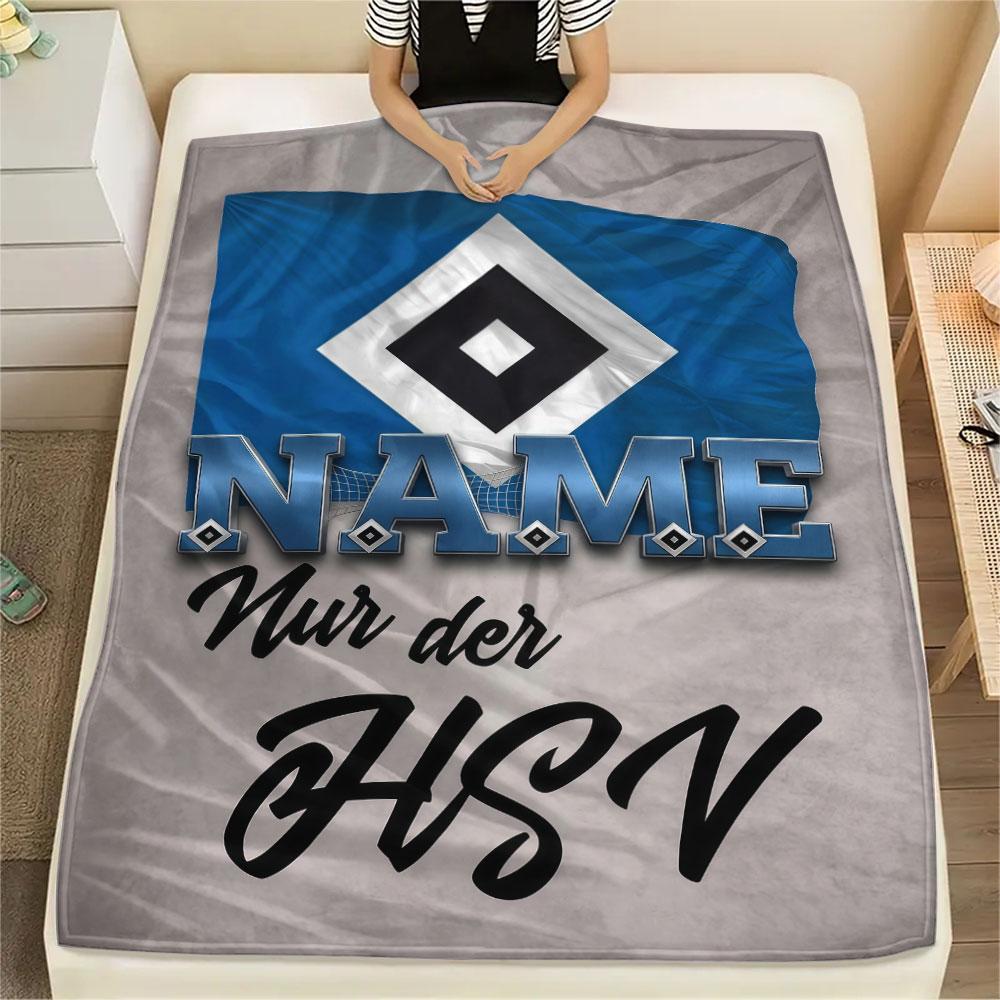 Custom Name,Hamburger SV Printed Flannel Blanket, soft throw for bedroom sofa, washable, Christmas present, great gift.