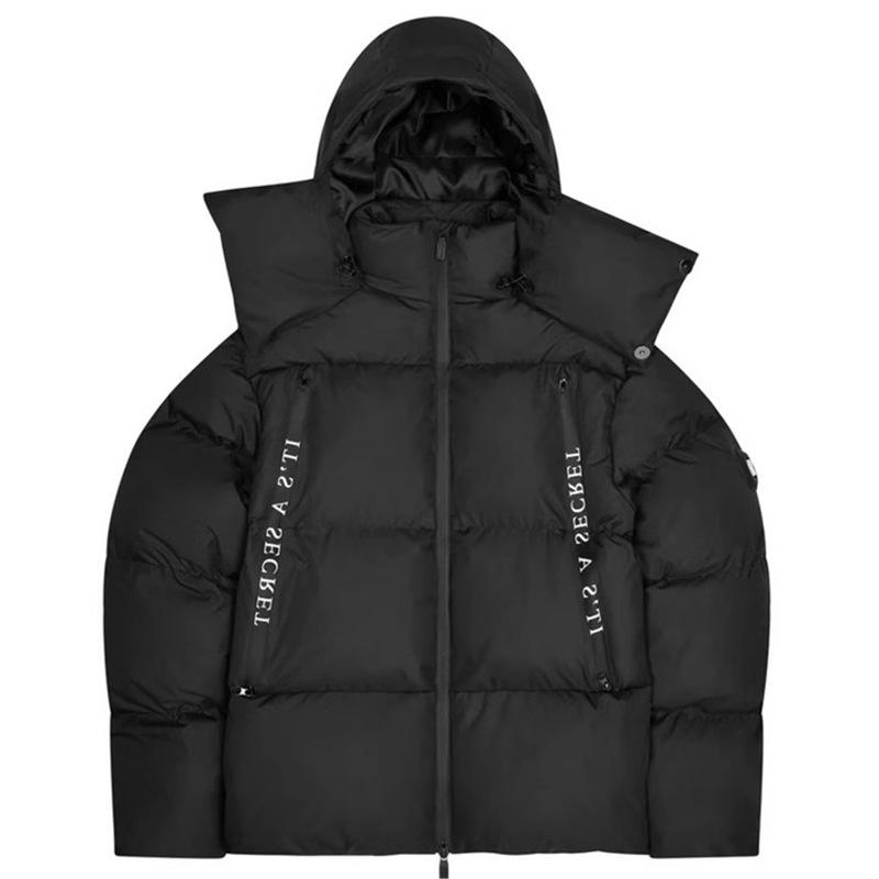 Zima Nowość Unisex Amerykański Streetwear Trapstar Pikowana Kurtka z Kapturem Bawełniana - Ciepła, Gruba i Luźny Krój