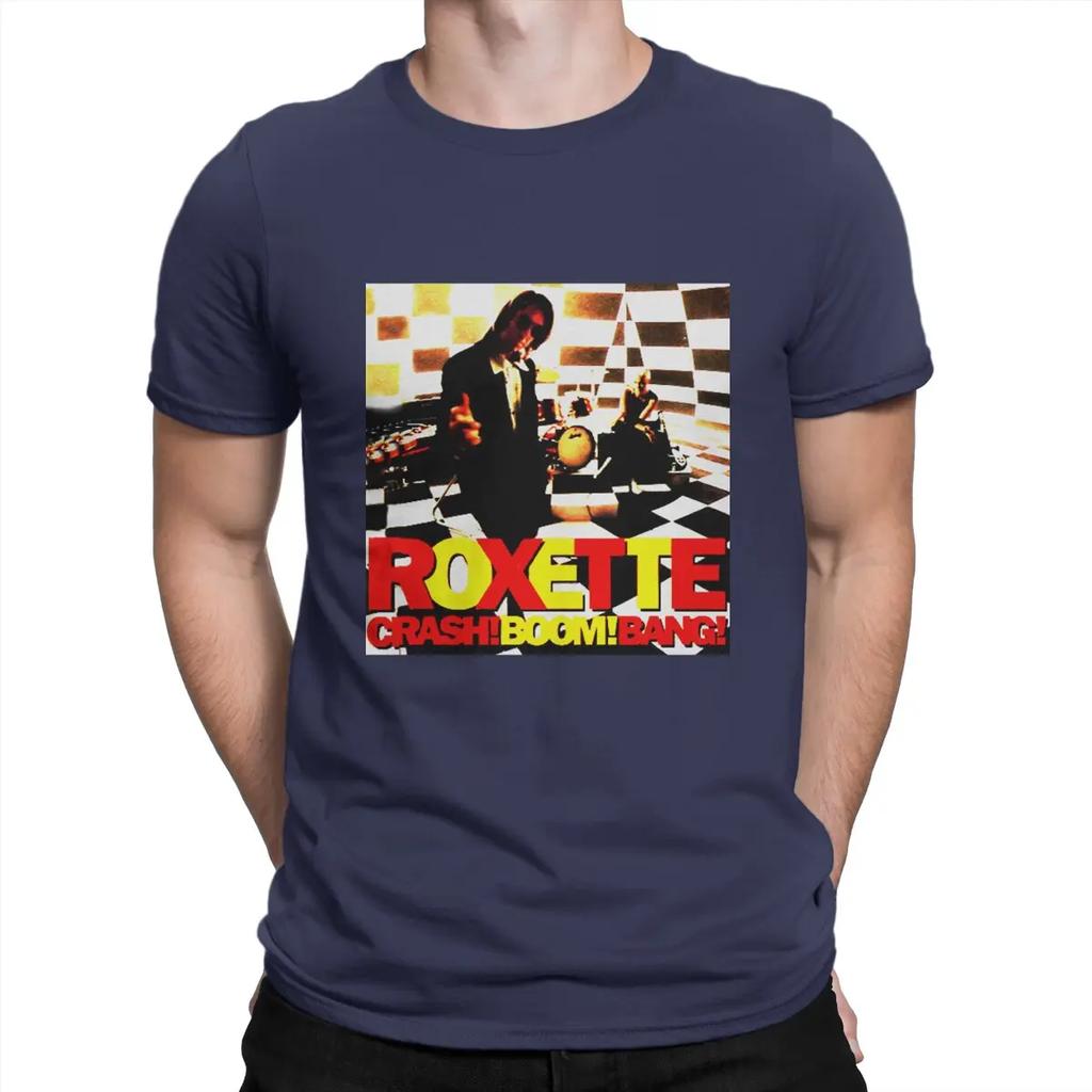 Groupe suédois dans les années 1980 Hommes T-shirts Roxette Super T-shirt Manches Courtes Col Rond T-shirts 100% Coton Hauts Imprimés Graphiques