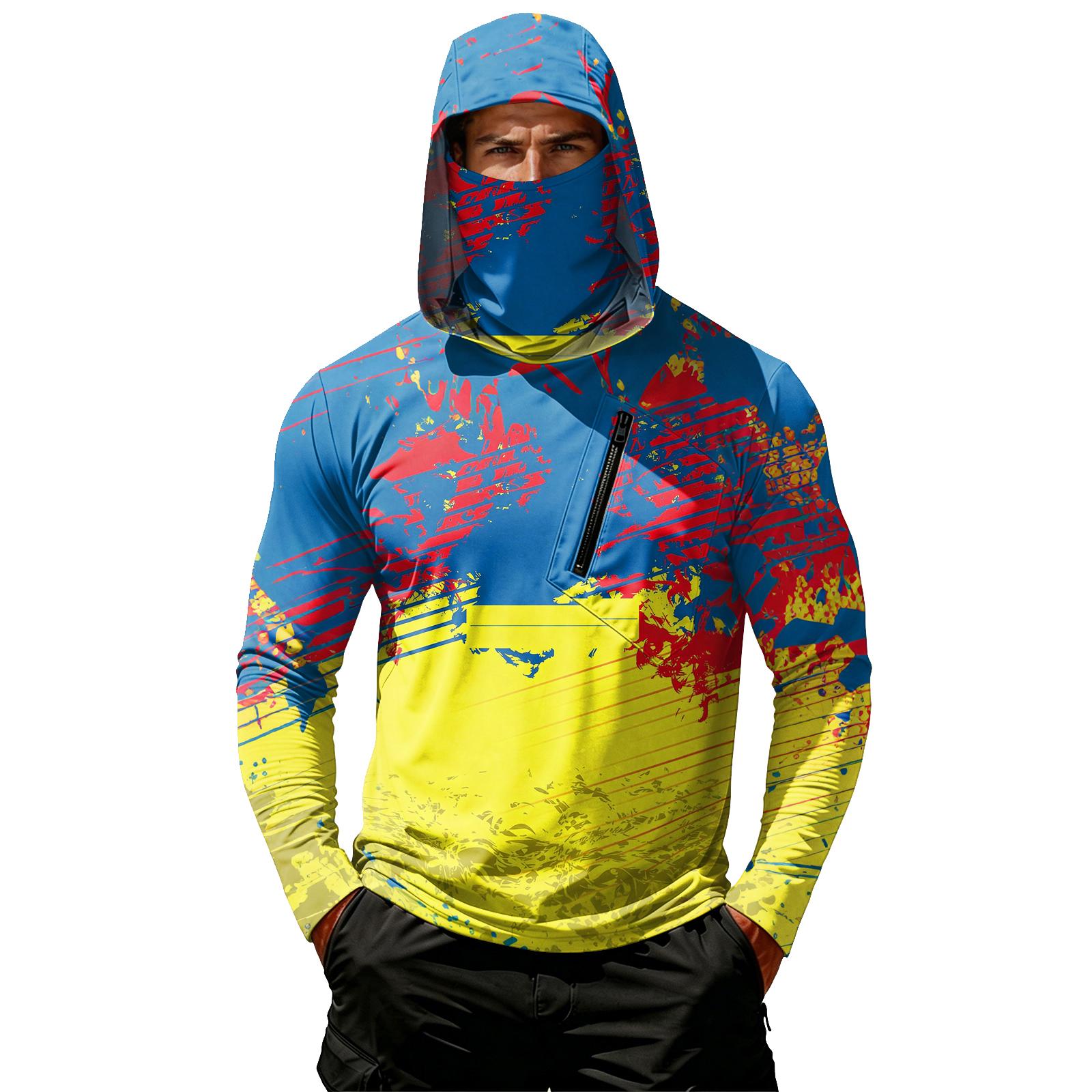 

Men s Casual Hooded Long Sleeve Sunscreen Top XL жовтий
