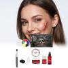 Halloween SFX Makeup Kit with Scar Wax, Liquid Latex, Fake Blood, 6-Color Palette & Spatula - Realistic Special Effects Wounds for Cosplay Party