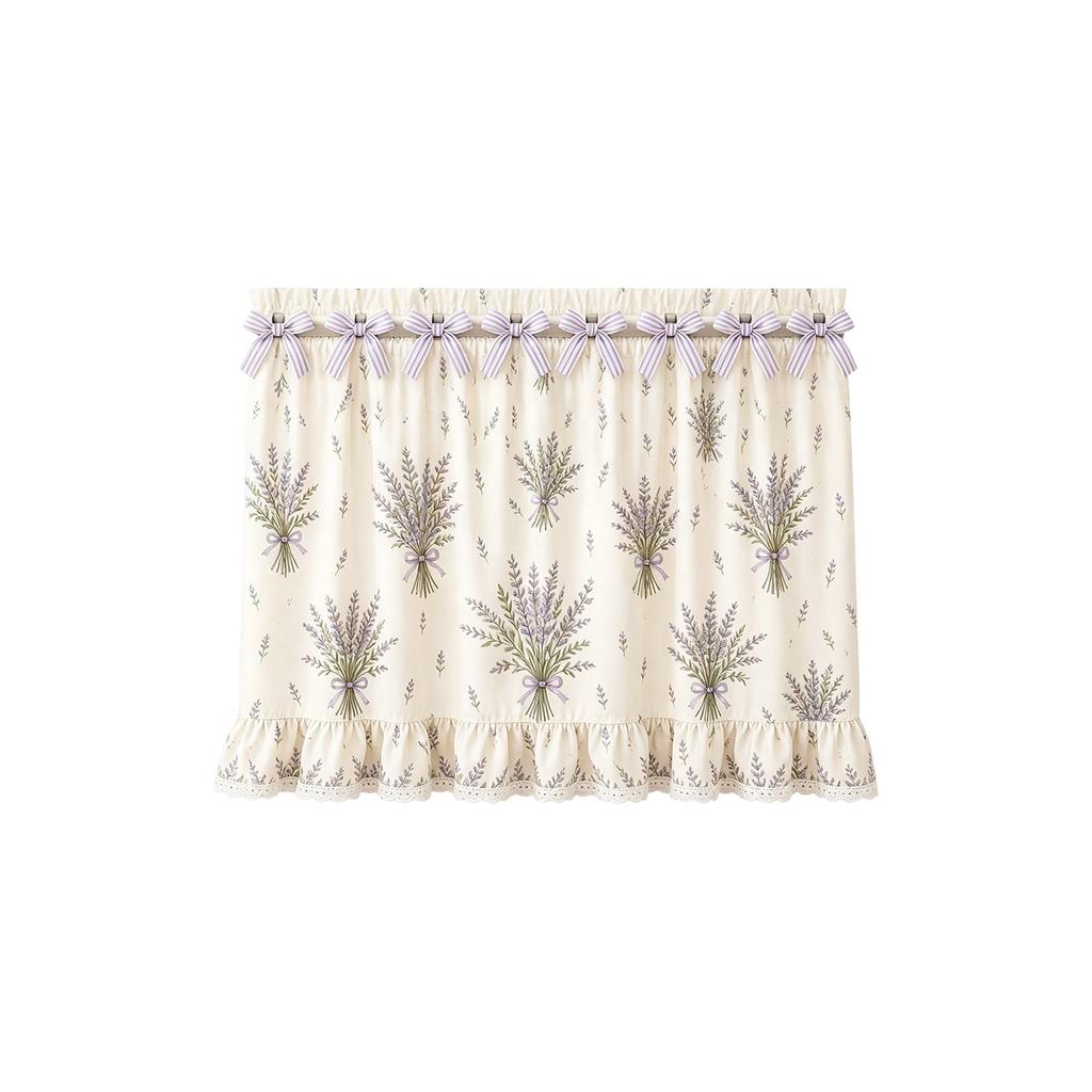 Farmhouse Kitchen Oven Skirt 78x55cm Decorative Ruffled Edge Oven Cover with Bow Tie Top for Rustic Style Kitchen Window Treatment
