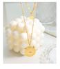 Titanium Steel Gold Plated Double Layer Clavicle Chain with Diamond Pendant and Star Badge