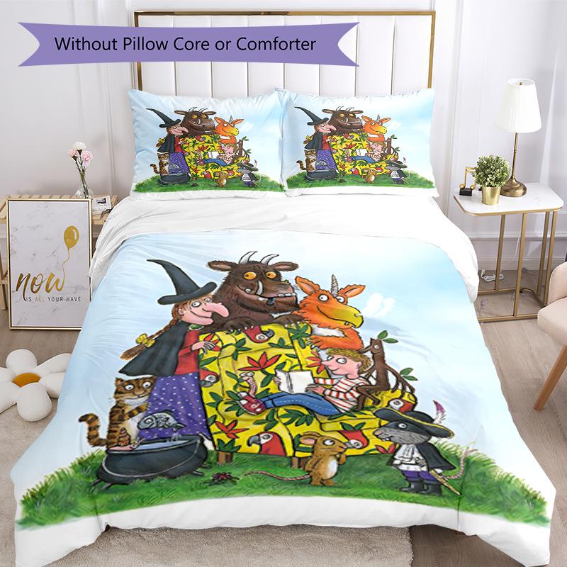 Set Biancheria da Letto Il Gruffalò 3 Pezzi Copripiumino Chiusura Include 1 Copripiumino & 2 Federe, Morbido e Confortevole per Tutte le Stagioni.