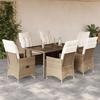 VidaXL Garden Dining Set and Cushions 7 Pcs Beige Poly Rattan, Outdoor Dining Set, Furniture of 3276804