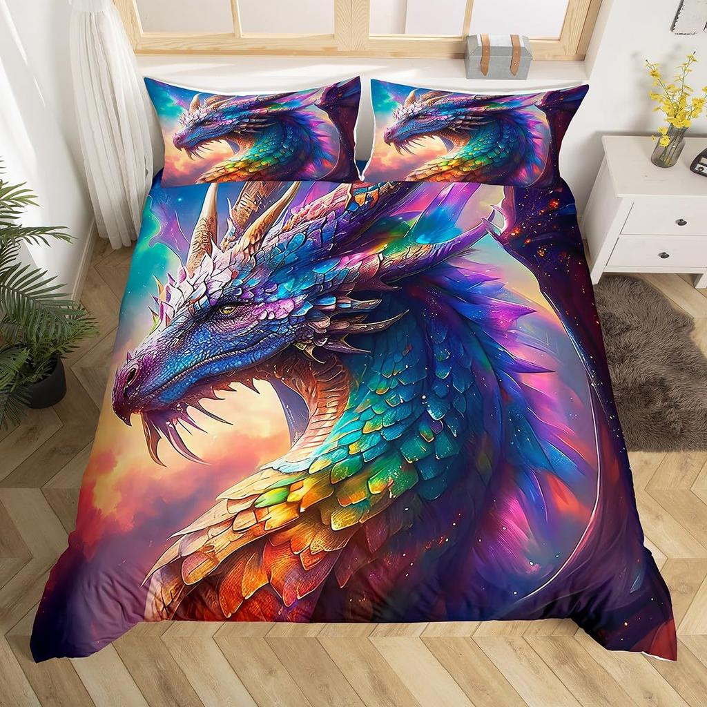 Dream Feilong Digital Printing Three-Piece 3D Duvet Set Kit Direct Sales