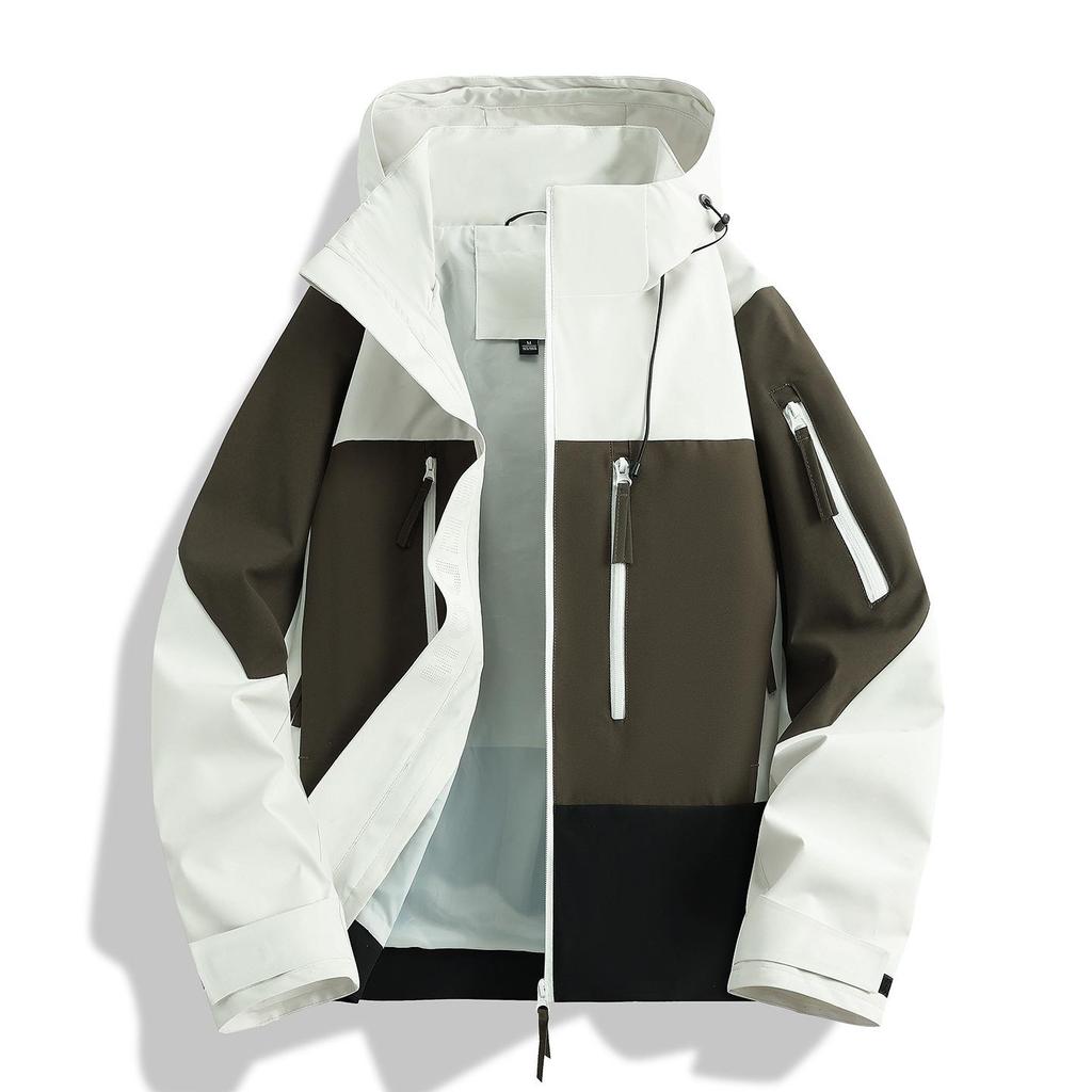 New Women's Windproof Waterproof Hooded Jacket for Mountaineering - Breathable, Wear-Resistant, and Loose-Fit 