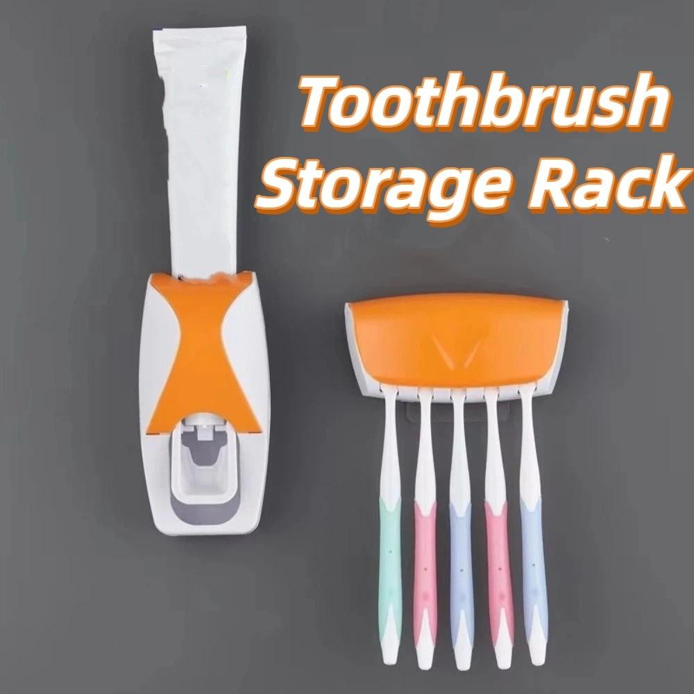 2Pcs/Se Automatic Toothbrush Holder Set Wall Mounted Toothbrush Storage Rack  Bathroom Tools