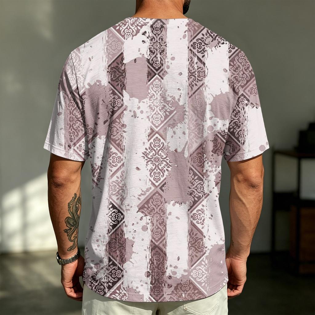 Men's Casual V-Neck Short Sleeve T-Shirt Lightweight Breathable