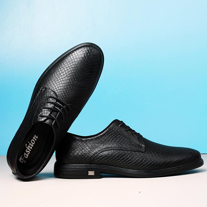 New Genuine Leather Men Dress Shoes Lace Up Italian Mens Casual Shoes Luxury Brand Oxfords Shoes High Quality Man Business Shoes