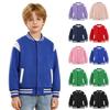 Kids Boys Girls Baseball Jacket Cardigan, Color Button Down Casual Outerwear for Spring and Fall