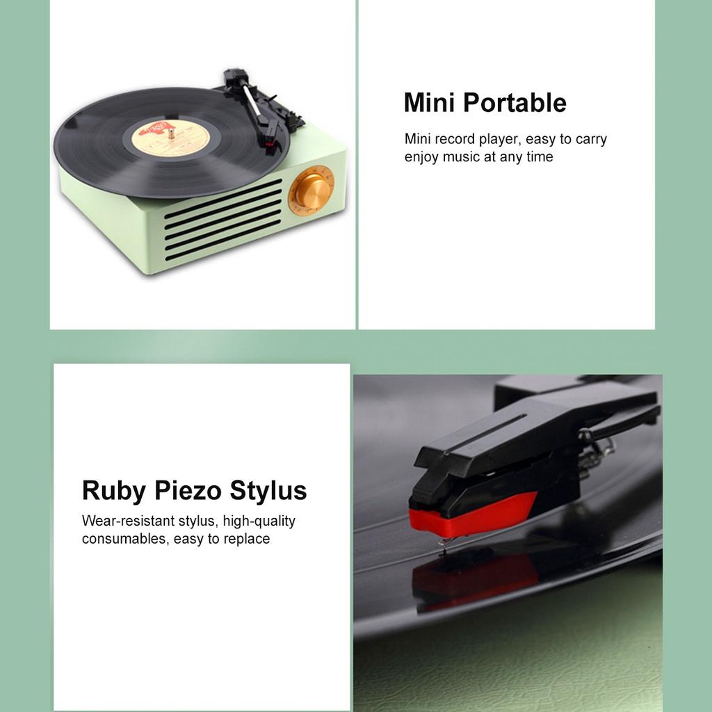6-IN-1 33/45/78RPM Vinyl Record Player/bluetooth/USB/SD/Headphone Record Player with Built-in Speakers