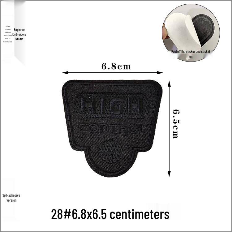Self-Adhesive Black Letter Embroidery Patch for Clothing