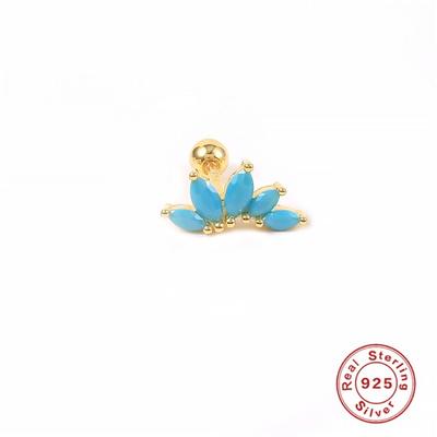 1PCS 925 Sterling Silber Mini Ohrstecker Für Frauen Weiß Grün Schwarz Rosa Blau Rose Rot Zirkon Piercing Ohrringe