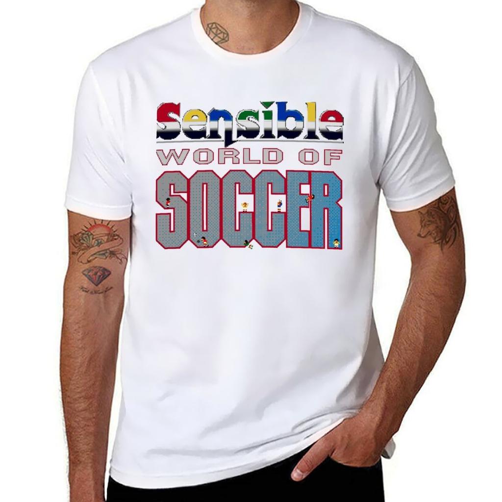 Sensible World of Soccer Essential T-Shirt T-Shirts für Mann Grafik Vintage Mann T-Shirt Luxus T-Shirt
