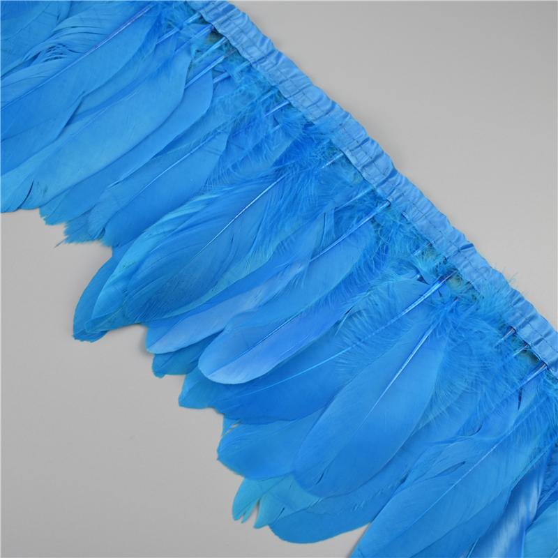 

2 Метра Отделка из Гусиных Перьев Свадебное Украшение Бахрома для Одежды Макраме Перья Сделай Сам Цветные Плюмажи Ленты для Рукоделия небесно-голубой