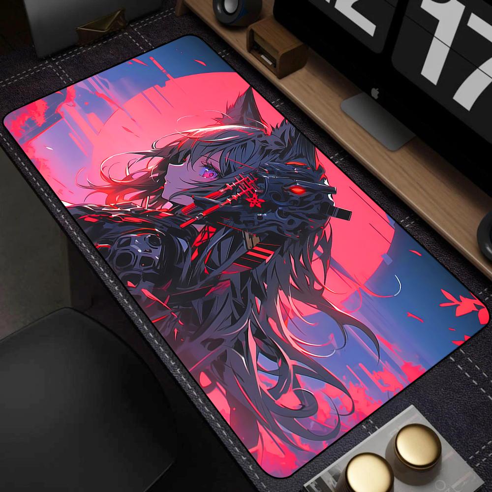Cute Pretty Anime Girl Large Mouse Pad 400x900mm Xxl Gamer Mouse Mat Office Table Mat Kawaii Cartoon Desk Pad Gaming Accessories