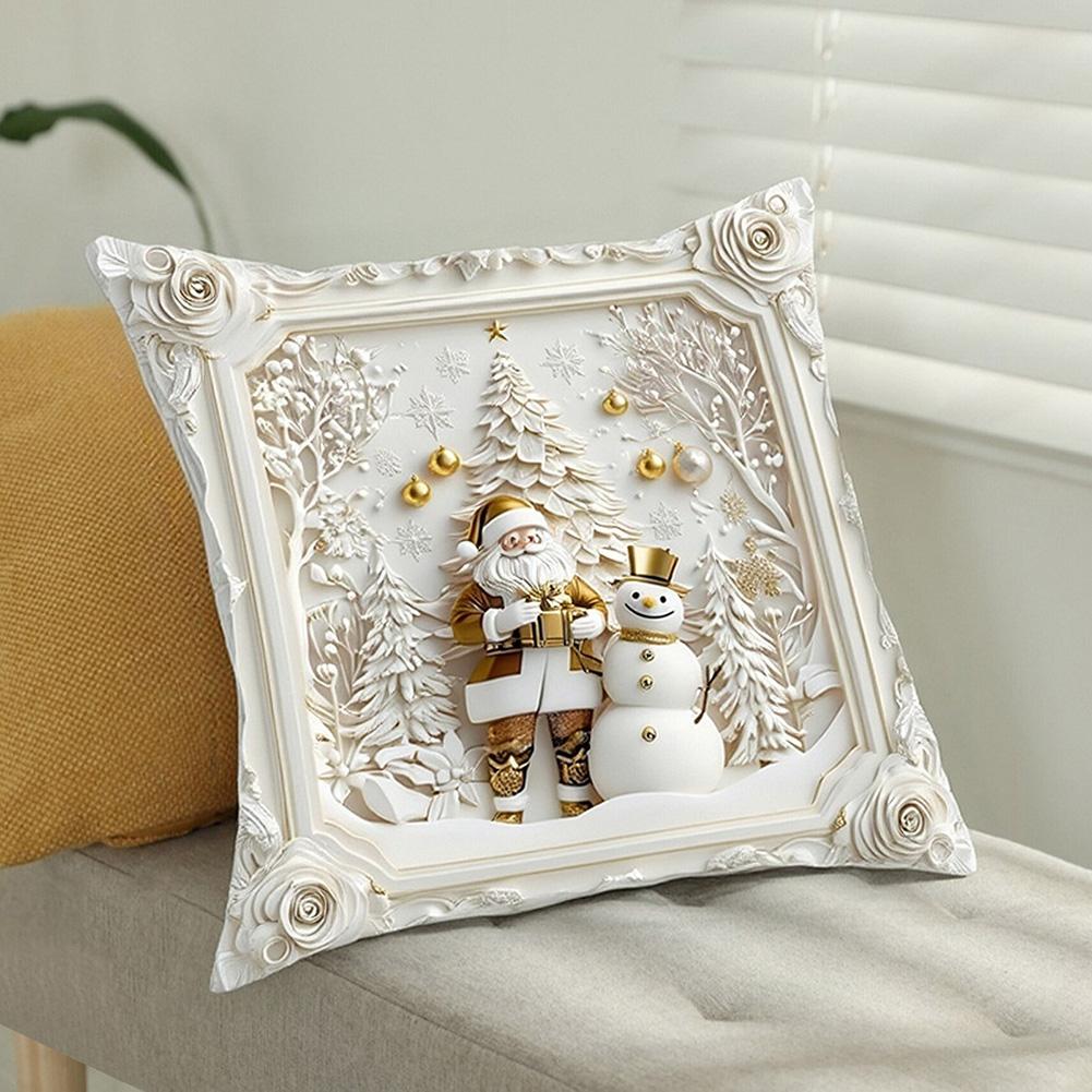 

For Christmas Throw Pillow Covers Set Of 4 Soft 3D Holiday Design With Breathable Material Perfect For Holiday Home Decor China Mainland