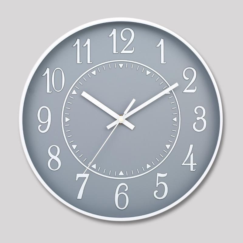 12 Inch 30CM Silent Wall Clock, Creative and Fashionable, Three-dimensional Digital Minimalist Clock for Home Living Room