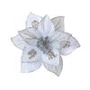 Artificial Magnolia Flowers Christmas Ornaments Glitter Decorations