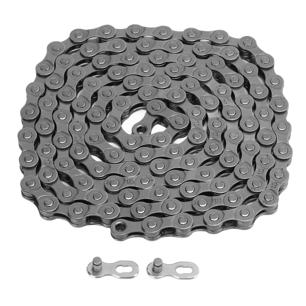 Bike Chain 116 Links 8 Speed Single Speed Cycling Chain with Hook and Loop Buckle Storage Box for Mountain Road Bicycle