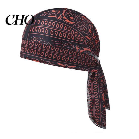 Hiking Headband Paisley Cooling Headscarf Cap Set, Sweat Wicking Adjustable Elastic Strap Bandana Straps Fit Breathable Hand Washable Headwrap Hat