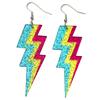 Fluorescent Shining Oil Gloss Magnetic Tape Retro Era Earrings Lightning Element Radio Women's Eye Catching Earrings Gift