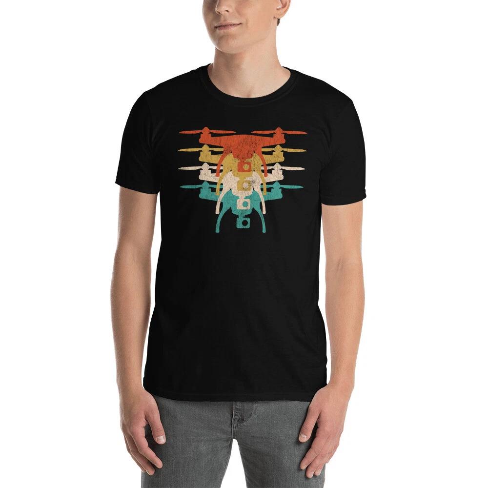 

Vintage Retro Style Design Drone Gift Hobby Short-Sleeve Unisex T-Shirt M