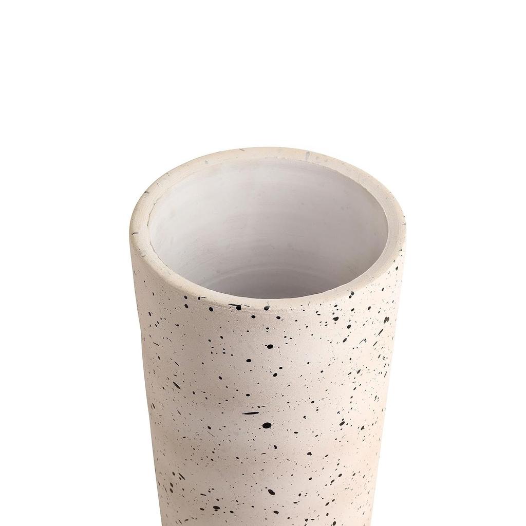 Traditional Terracotta Round Table Vase Decorative White Flower Vases for Living Room Office Bookshelf Decoration - Earthenware Showpiece Pots