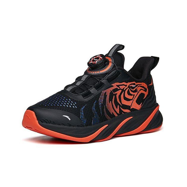 Anta Tlumení nárazů Protiskluzové Odolné proti opotřebení Prodyšné Běžecké boty s nízkým svrškem Dětské tenisky Černo-oranžové 312215511-1