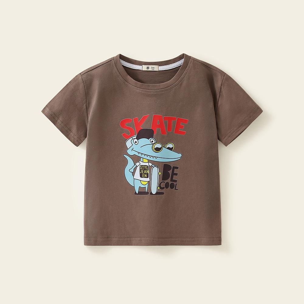 

Детская футболка с короткими рукавами, новая летняя модная свободная детская одежда в корейском стиле для мальчиков 140cm