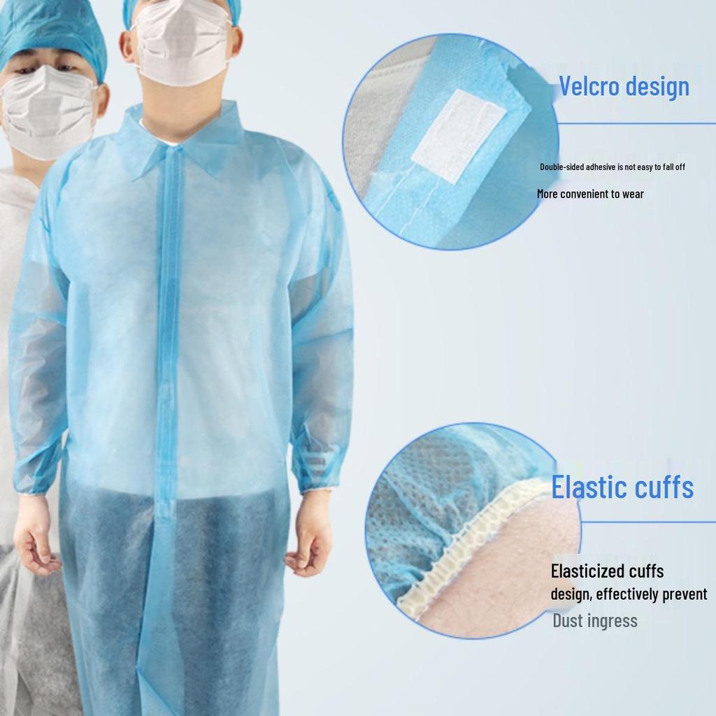 Disposable Non-Woven Protective Lab Coat & Isolation Gown