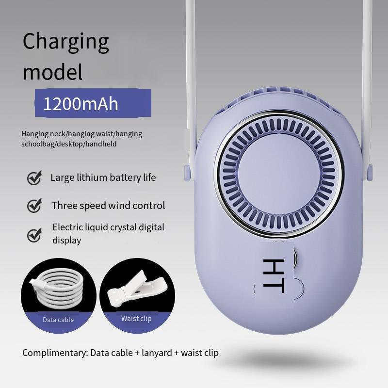

Portable Neck Fan,USB Hands Free Neck Hanging Rechargeable Mini Sports3-Speed Adjustable Neck Dual Fan Home OfficeOutdoor Travel фиолетовый