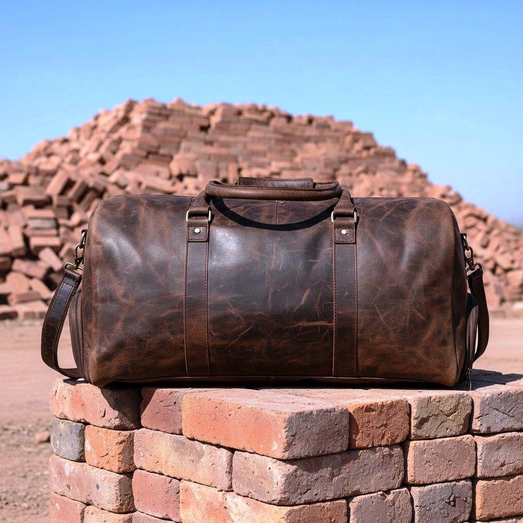 HS Sac Les hommes en cuir Sac de sport en cuir Entraînement sportif Sac