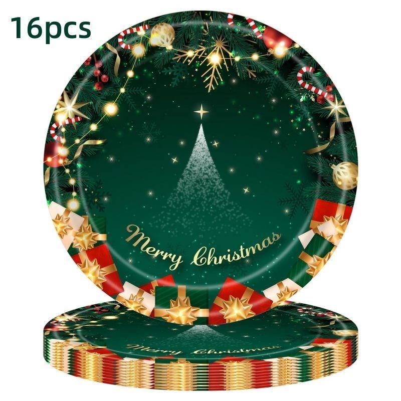 Christmas Party Decoration, Disposable Tableware Set, Children's Christmas-themed Decoration, Party Gifts