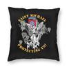 Army nd Airborne Division Square Pillowcase Polyester Linen Velvet Pattern Zip Decor Car Cushion Cover