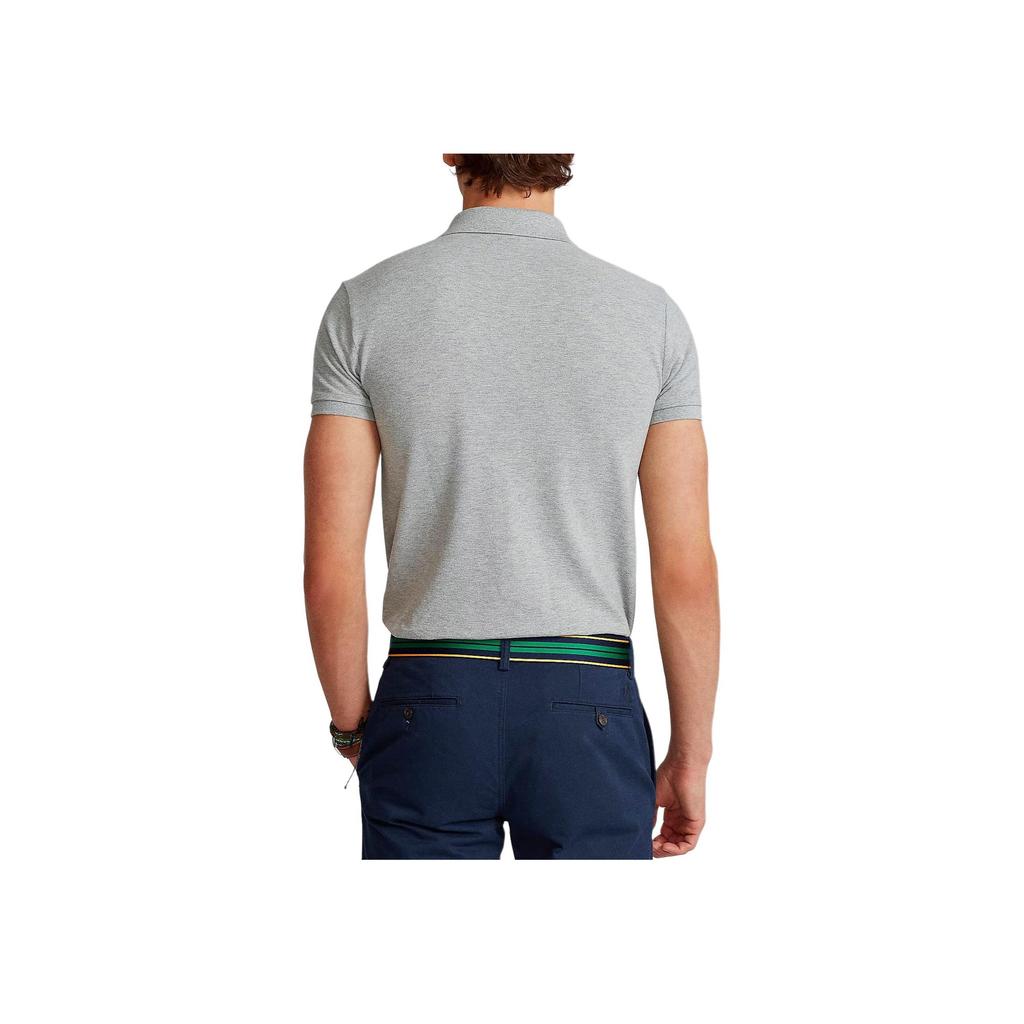 Polo Ralph Lauren Logo Embroidered Slim Fit Straight Cut Short Sleeve Polo Shirt Men Tops Gray 710557752-014
